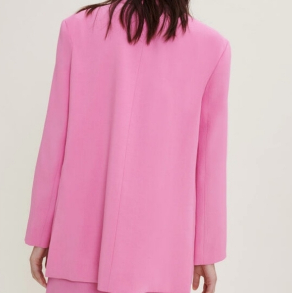 Maje Vestale Single Button Pink Blazer Size 36 Barbie Barbiecore - Picture 4 of 8